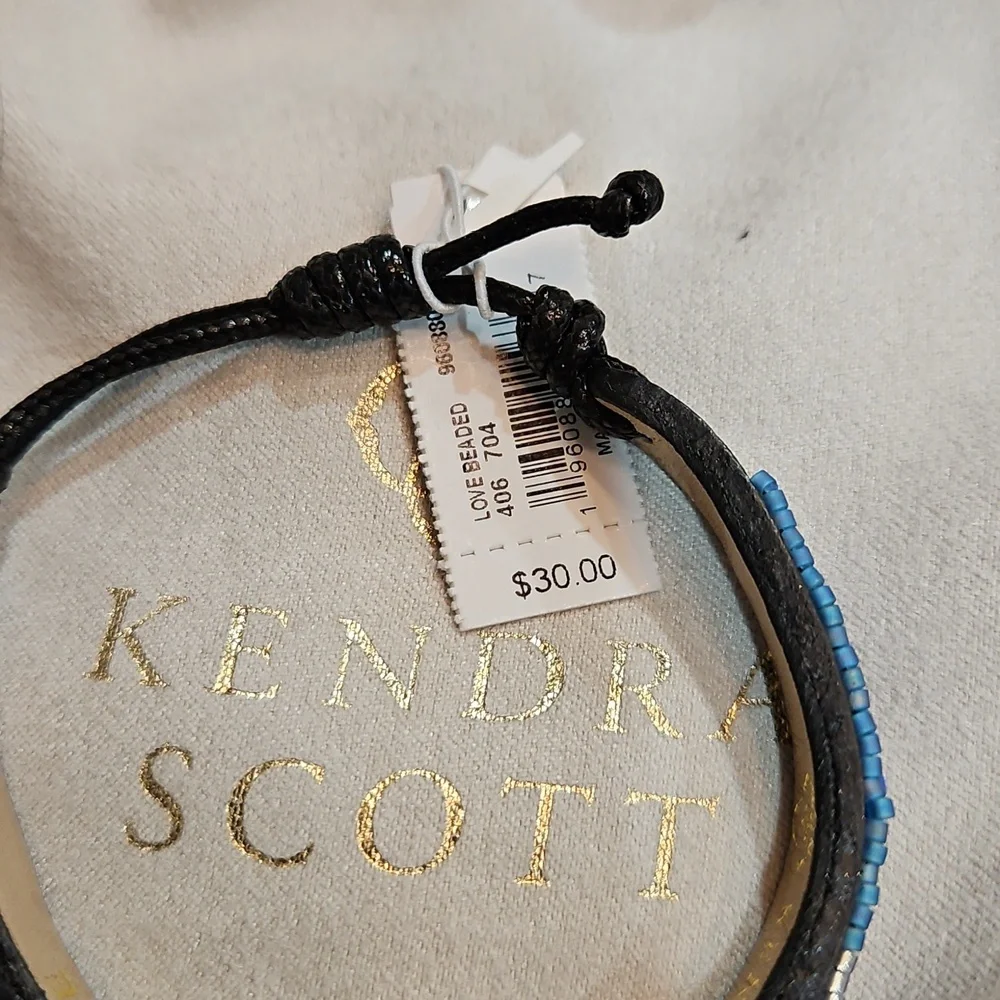 NWT KENDRA SCOTT‎ BLUE  LOVE BEADED FRIENDSHIP BRACELET ADJUSTABLE